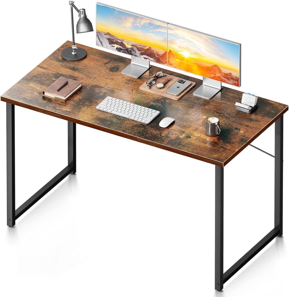 Coleshome 48 Inch Computer Desk, Modern Simple Style Desk for Home Office, Study Student Writing Desk, Vintage