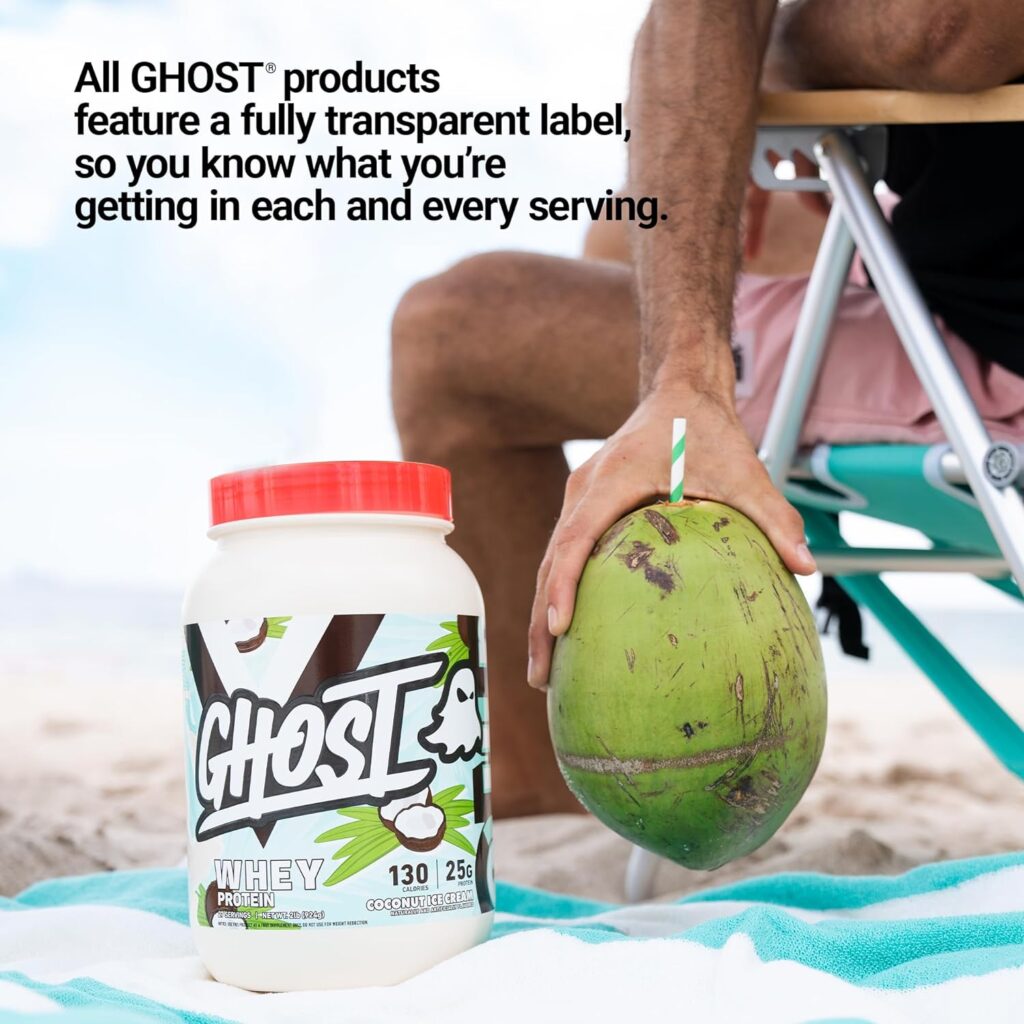 GHOST Whey Protein Powder, Chips Ahoy - 2LB Tub, 25G of Protein - Chocolate Chip Cookie Flavored Isolate, Concentrate  Hydrolyzed Whey Protein Blend
