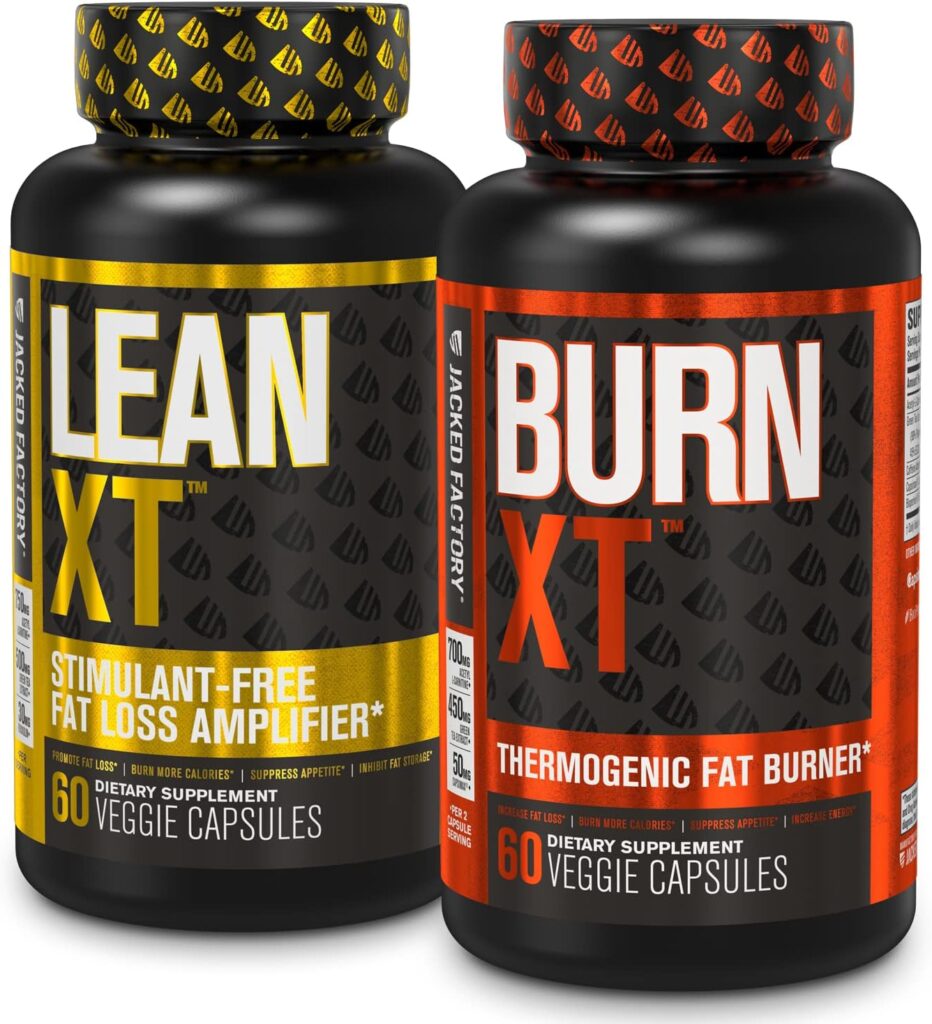 Jacked Factory Burn XT Thermogenic Fat Burner  Lean XT Caffeine Free Weight Loss Supplement