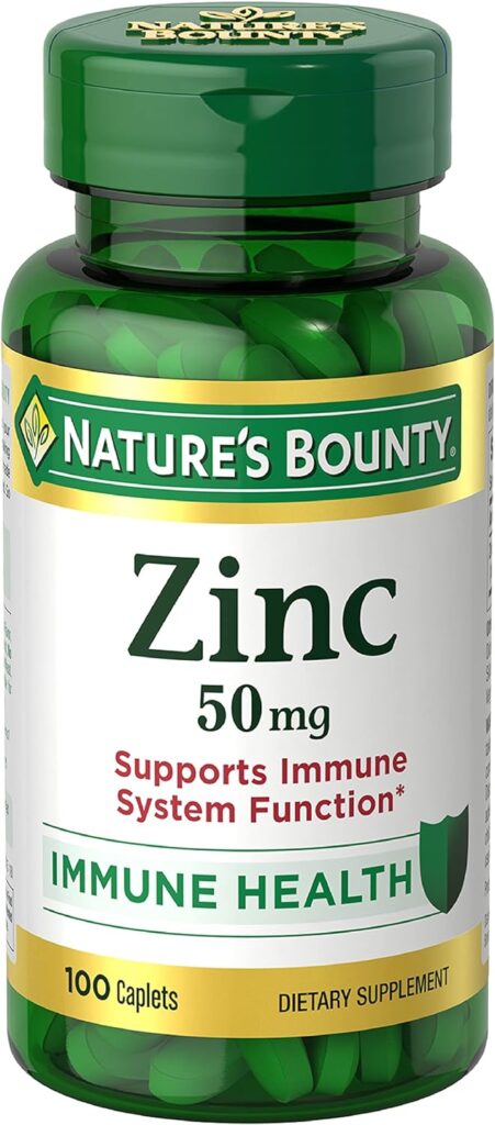 Natures Bounty Zinc, Immune Support, 50 mg, Caplets, 100 Ct