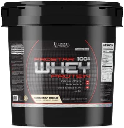 Ultimate Nutrition Prostar Whey Protein Powder Blend of Whey Concentrate Isolate and Peptides – Low Carb, Keto Friendly, 25 Grams of Protein - 150 Servings, Cookies N Cream, 10 Pounds
