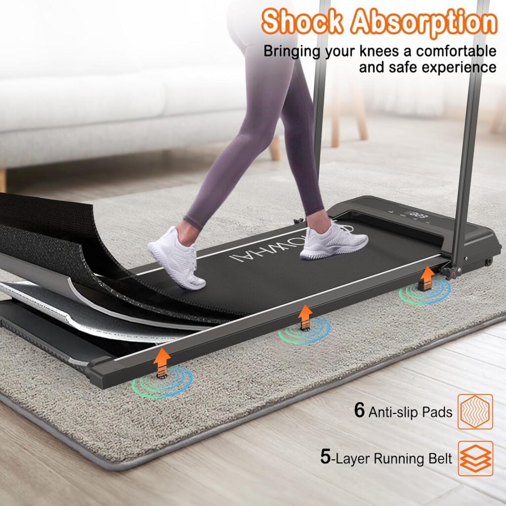 Walking Pad Treadmill, Under Desk Treadmill Foldable 2 in 1, 6.2 MPH Running Treadmill with Remote Control and LED Display, Running Machine for Home Office Use