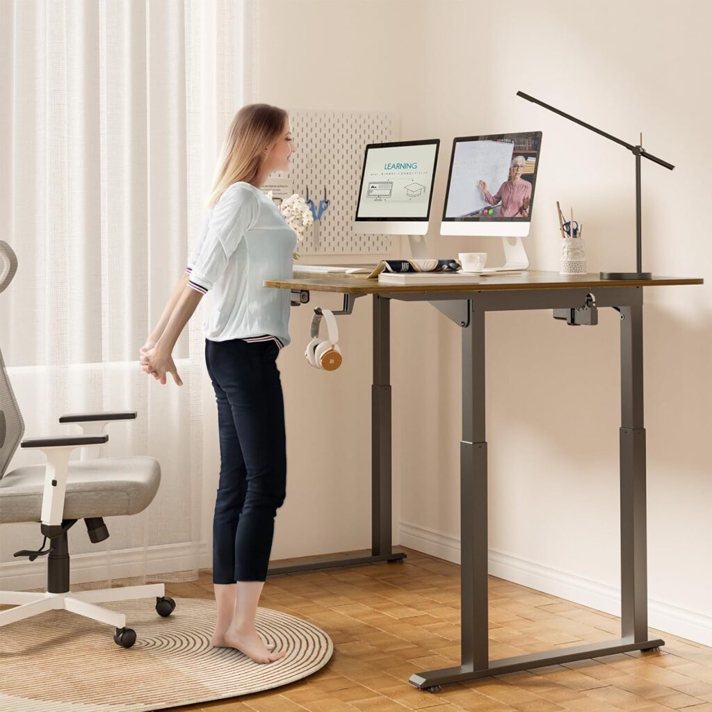 Dripex Standing Desk Adjustable Height 63 x 43 inch, L Shaped Standing Desk Electric Corner Desk Stand Up Desk for Home Office, Dual Motor L Shaped Sit Stand Desk 4 Legs