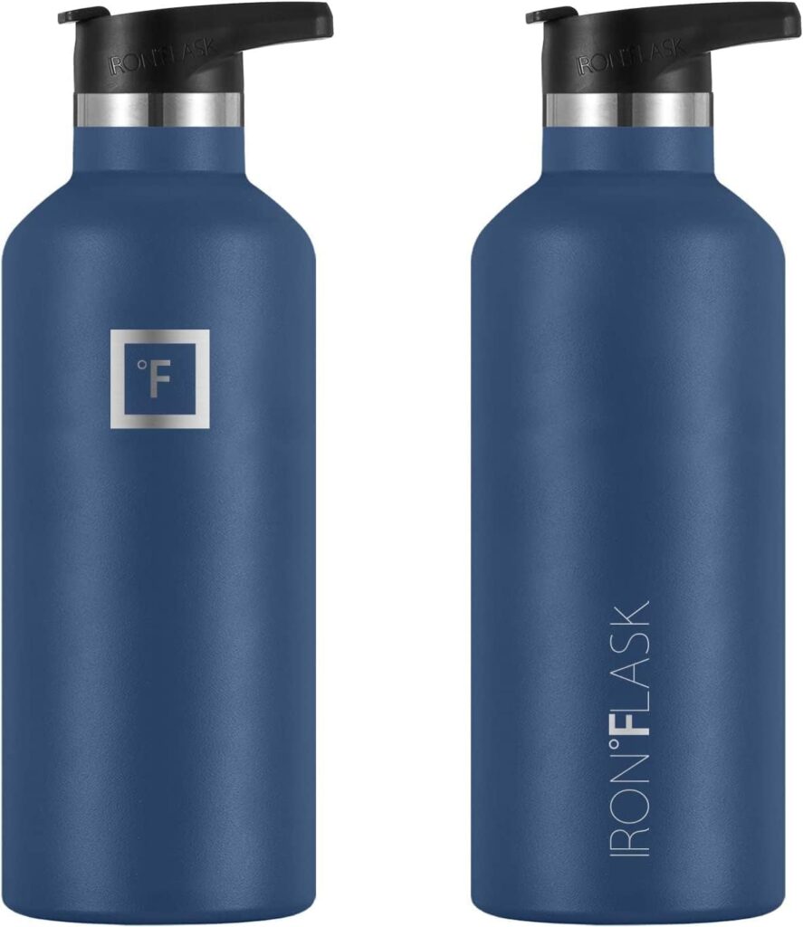 IRON °FLASK Sports Water Bottle - 32 Oz - 3 Lids (Narrow Spout Lid) Leak Proof, Durable Vacuum Insulated Stainless Steel - Hot  Cold Double Walled Insulated Thermos - Mothers Day Gifts