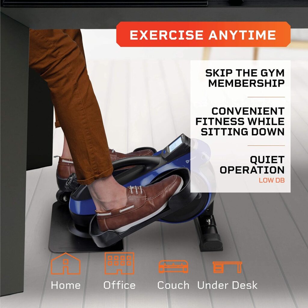 LifePro Under Desk Elliptical - Under Desk Bike Pedal Exerciser - Perfect Desk Exercise Equipment - for Seniors Adults and Teens - Foot Pedal Exerciser and Desk Workout (Flexstride Plus) (Renewed))
