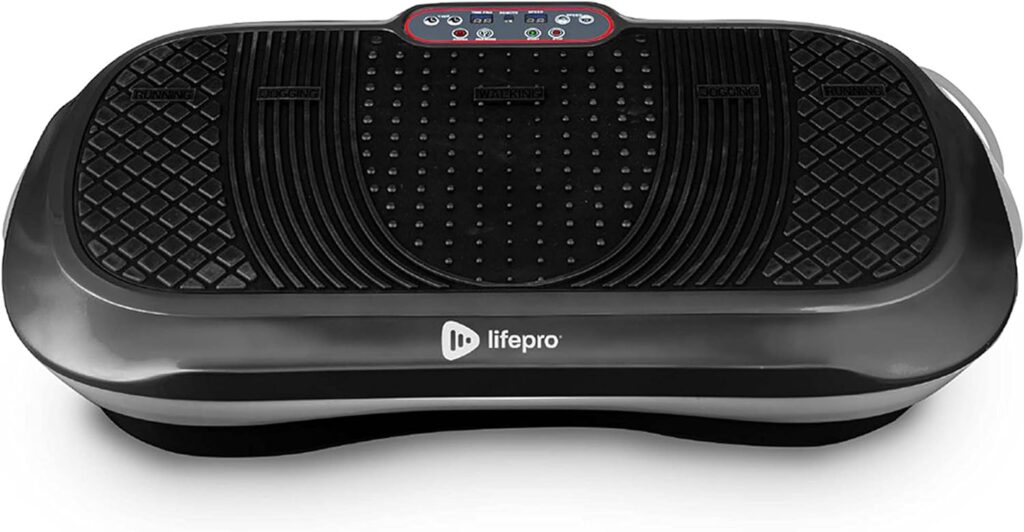 LifePro Vibration Plate Exercise Machine - Whole Body Workout Vibration Fitness Platform w/ Loop Bands - Home Training Equipment for Weight Loss  Toning (Black) (Renewed)