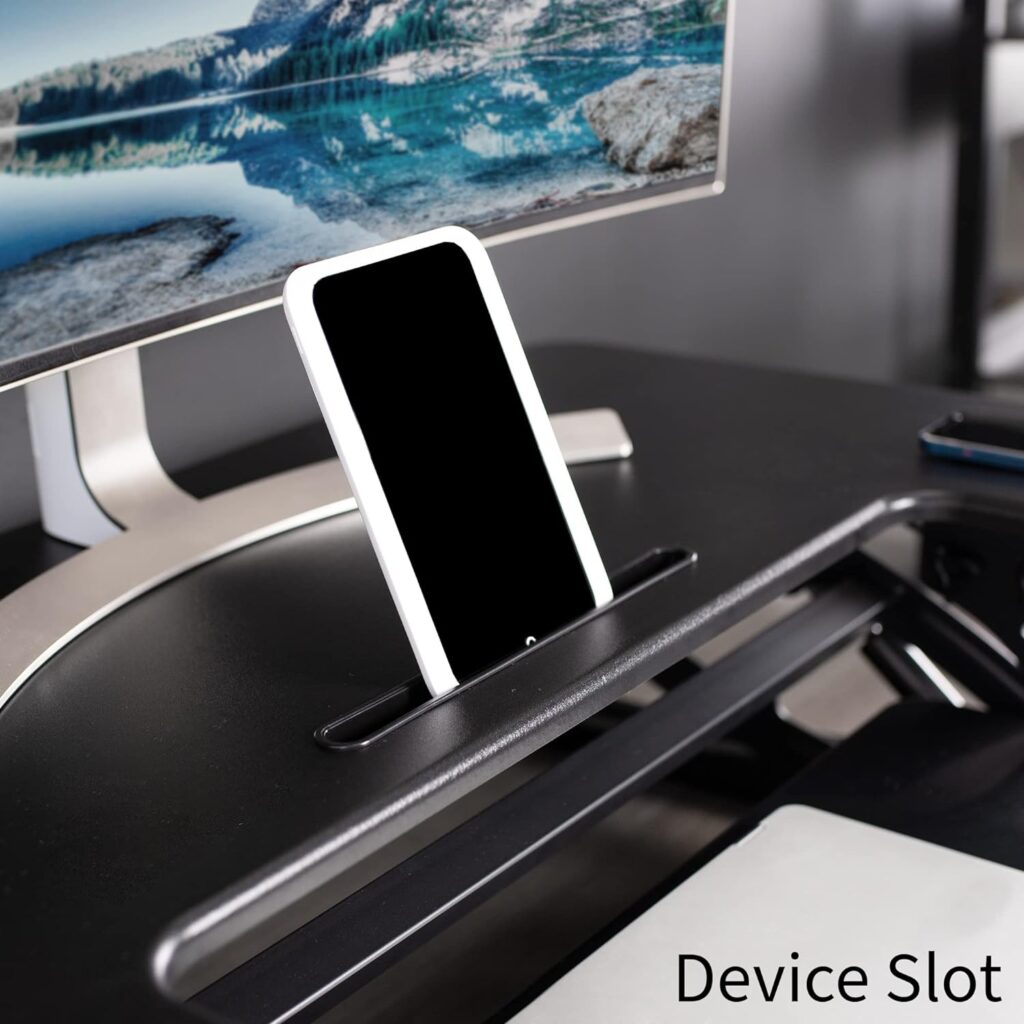 VIVO 36 inch Height Adjustable Stand Up Desk Converter, V Series, Quick Sit to Stand Tabletop Dual Monitor Riser Workstation, Black, DESK-V000V